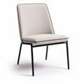 Upholstered lounge chair with metal legs in beige 45 x 55 x 80cm
