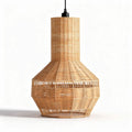 Woven wicker pendant light fixture for indoor ambient lighting 20 x 20 x 40cm