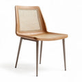 Cane back dining chair with wooden seat and metal legs 45 x 45 x 85cm