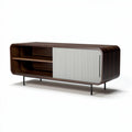 Wooden sideboard with sliding door and metal legs 120 x 40 x 60cm